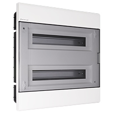 Flush Distribution Board SRp-36/2, N+PE (2x18), IP40, transparent door,elektro-plast