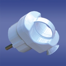 Angular plug with handle AWA-WK white ,elektro-plast