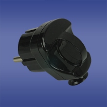 Angular plug with handle AWA-WK black,elektro-plast