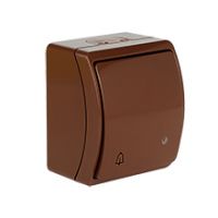 Switches and Sockets - KOALA - colour: brown - Single Push Button - Bell With Illumination VW-5L, screwless terminals, IP44