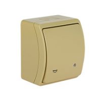 Switches and Sockets - KOALA - colour: beige - Single Push Button - Light With Illumination VW-6L, screwless terminals, IP44
