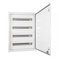  - Flush Distribution Board DARP-96 QUITELINE (4x24), lacquered aluminium door, descriptive labels, aluminum TH rail (eurobus), IP54