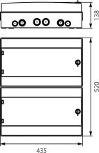 Hermetic distribution board combined  RH-36/2B (white doors)