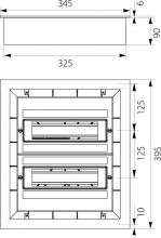 Rozdzielnica Podtynkowa DARP-24S QUITELINE (2x12), drzwi aluminiowe lakierowane, etykiety opisowe, aluminiowa szyna TH (euroszyna), IP54
