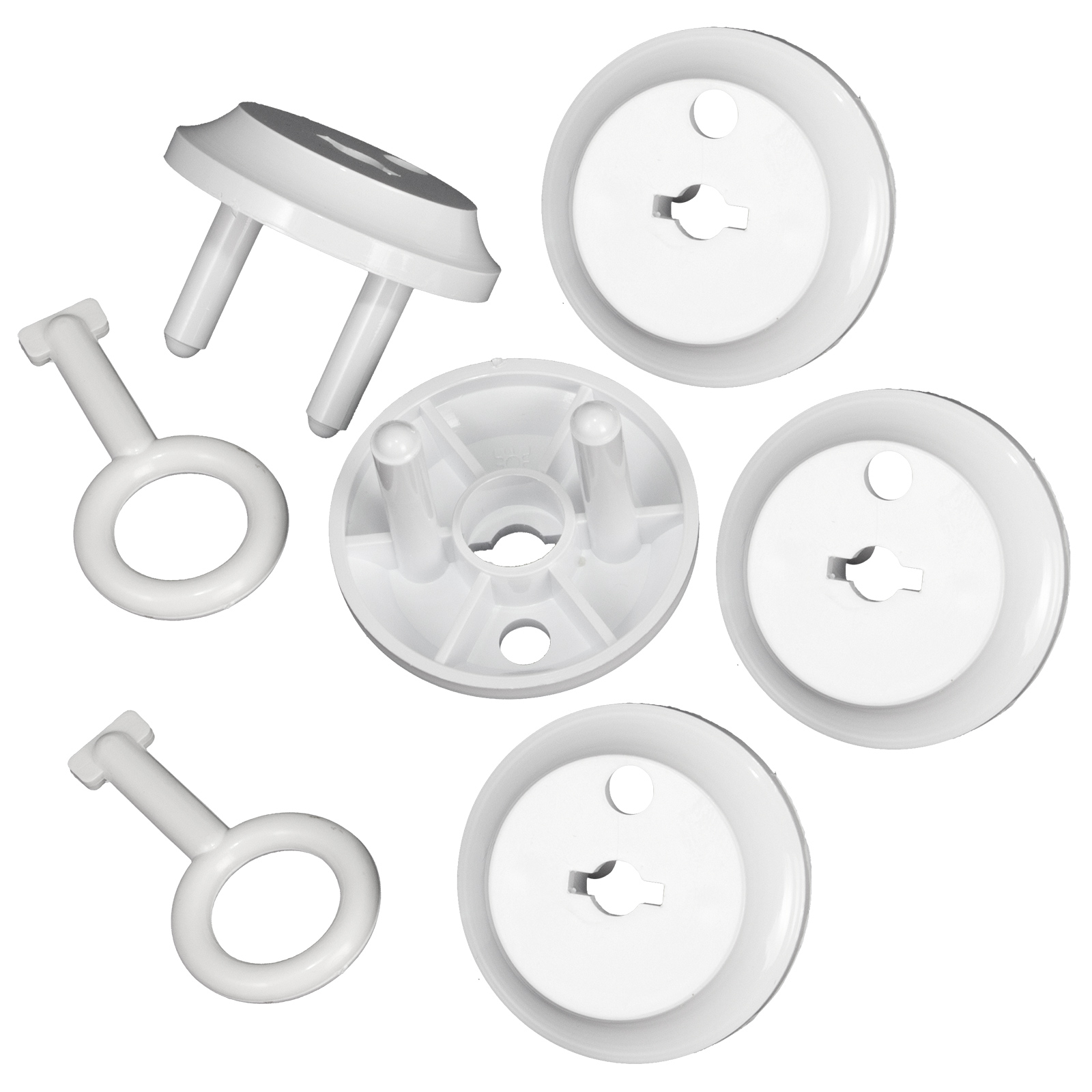 Akcesoria - Zatyczka bezpieczeństwa gniazda elektrycznego ZBGE - komplet (zatyczka - 5szt. + klucz - 2 szt.) 