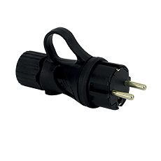 Wtyczki, Gniazda, Przewody przyłączeniowe - Wtyczka Prosta Gumowa FWG, rozbieralna, IP44, 2P+Z, 10A, 250V