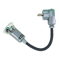 Wtyczki, Gniazda, Przewody przyłączeniowe - Lampka LED z Wtyczką i przełącznikiem AWA-LW, GU 10, 250 V / 50 Hz, LED 1 W max 6 W