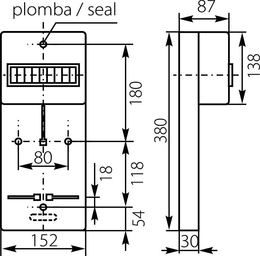 Tablica Licznikowo-Rozdzielcza TLR-1F (N+PE), z obudową na wyłączniki nadprądowe, IP20,elektro-plast