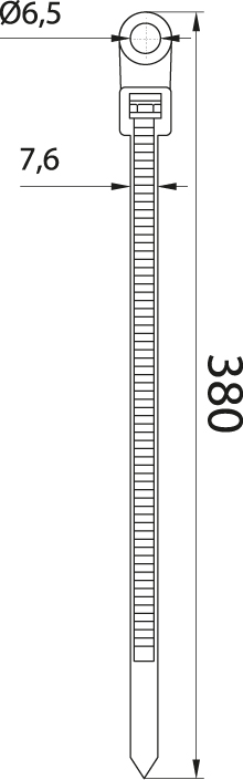 Opaska zaciskowa z otworem - OZOb-8/380, biała, dł. 380mm