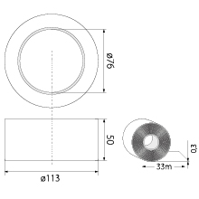 Taśma Ostrzegawcza Samoprzylepna TOS-5zz, 5cm x 33m, żółto-zielona