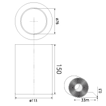 Taśma Ostrzegawcza Samoprzylepna TOS-15zc, 15cm x 33m, żółto-czarna