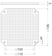 Płyta Montażowa PM160, perforowana, do puszki Ppt-EH160 i PPt-EH161, kolor: szary