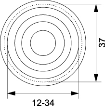 Dławik Izolacyjny Elastyczny PE-34, Φ mont. 37mm, Φ przew. 12-34mm, IP55