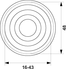 Dławik Izolacyjny Elastyczny PE-43, Φ mont. 48mm, Φ przew. 16-43mm, IP55