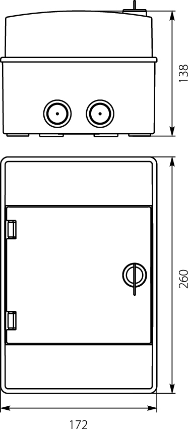 Rozdzielnica hermet. RH-4/B (białe drzwi), listwy zaciskowe, wspornik TH35, IK07, 1000V DC, IP65,elektro-plast