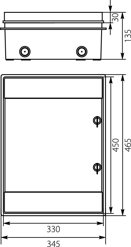 Rozdzielnica Hermetyczna RHp-24 (drzwi transparentne PC), IP65,elektro-plast