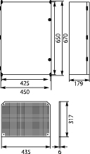 Obudowa z tworzywa UNIbox Uni-3/PM, panel membranowy P-MB-51,  2 x płyta montażowa, uchwyty do montażu naściennego, IP65, IK07