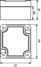 Puszka Hermetyczna Przemysłowa PHP-117, z uszczelką wylewaną, pokrywa na wkręty, szara, IP67