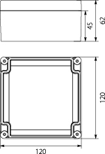 Puszka Hermetyczna Przemysłowa PHP-120, z uszczelką wylewaną, pokrywa na wkręty, szara, IP67