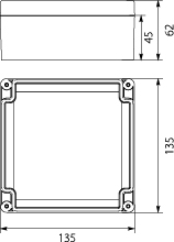 Puszka Hermetyczna Przemysłowa PHP-135, z uszczelką wylewaną, pokrywa na wkręty, szara, IP67