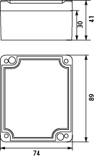 Puszka Hermetyczna Przemysłowa PHP-54, z uszczelką wylewaną, pokrywa na wkręty, szara, IP67