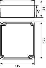 Puszka Hermetyczna Przemysłowa PHP-59, z uszczelką wylewaną, pokrywa na wkręty, szara, IP67
