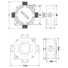 Puszka hermetyczna natynkowa PNHS IP67, 4mm², 400V~, kolor: szary
