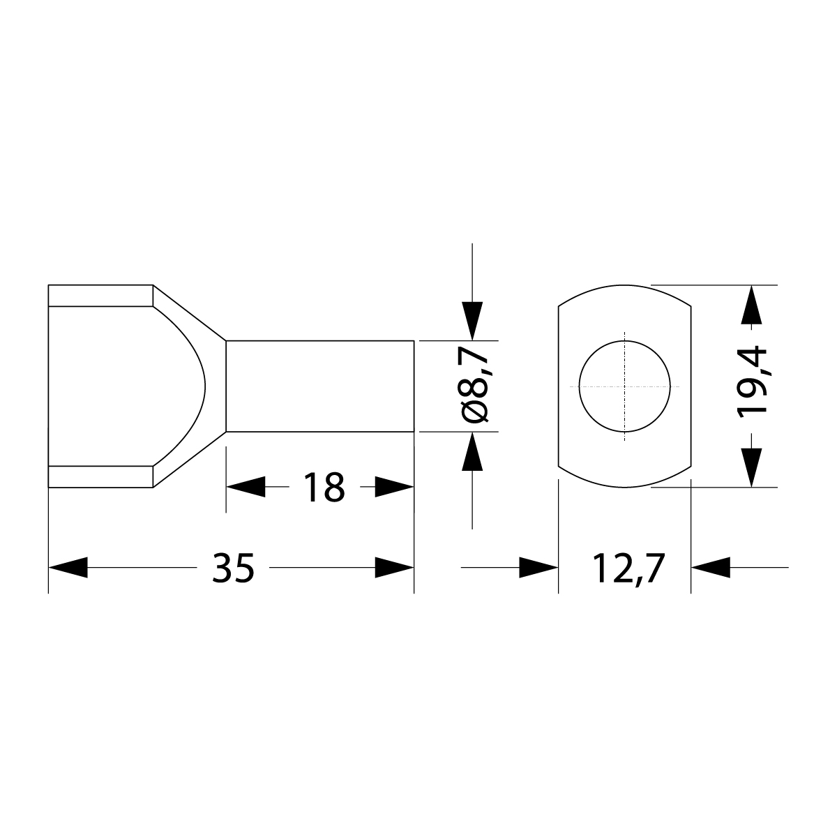 Końcówka tulejkowa izolowana HI 2x16,0/18-bi, biała, Al/Cu Końcówka tulejkowa izolowana HI 2x16,0/18-bi, biała, Al/Cu,elektro-plast