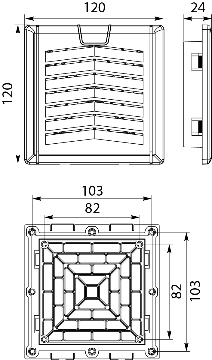 Wentylator z filtrem WEF4, 120x120mm, IP54/I, 12W,elektro-plast