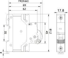 Wyłącznik nadprądowy OCB/C10/1P, 6kA, C, 1-biegunowy, 10A
