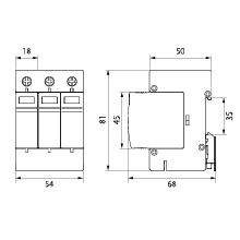 Ogranicznik przepięć PV 3P (T1+T2 DC) BY7-40Y-DC 1200VDC