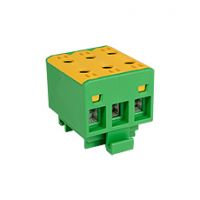 Zaciski WLZ, Złączki - Złączka przelotowa WLZ35/3x16/z, kolor: żółto-zielony, na szynę TH35