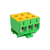 Zaciski WLZ, Złączki - Złączka przelotowa WLZ35/3x50/z, kolor: żółto-zielony, na szynę TH35