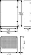 Obudowa z tworzywa UNIbox Uni-3/PM, panel membranowy P-MB-51,  2 x płyta montażowa, uchwyty do montażu naściennego, IP65, IK07
