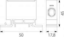 Złączka przelotowa ZP50 AL/Cu 150A, 6kV, na szynę TH35, kolor szary
